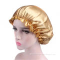 Fashion Custom Silk Satin Caps For Black Hair Extensions, Private Name Stay On Satin Edge Bonnet Womens Hair Wrap for Sleeping